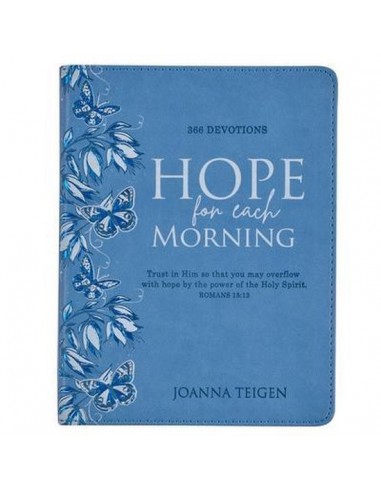 Hope For Each Morning Blue Faux Leather