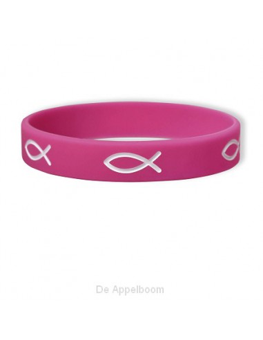 Armband rubber vis roze