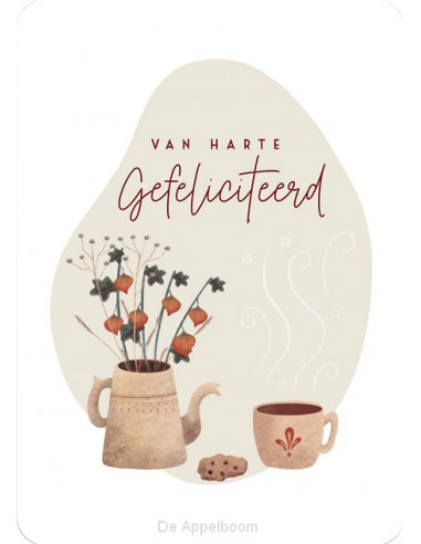 Kaart gefeliciteerd - koffie