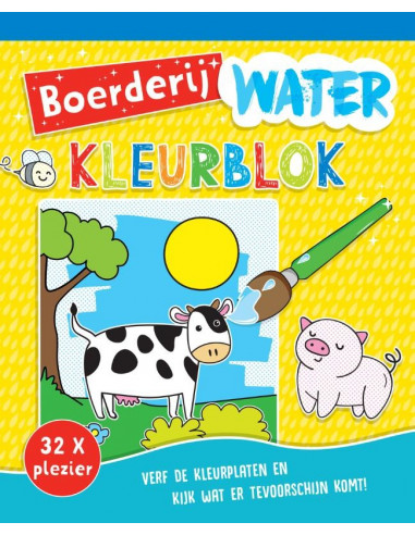 Waterkleurblok boerderij