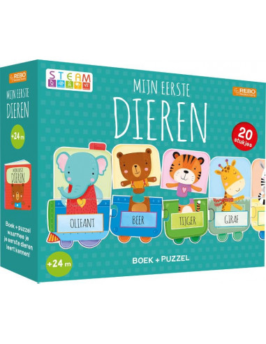 Puzzeltrein 20 stukjes en boek - Mijn ee