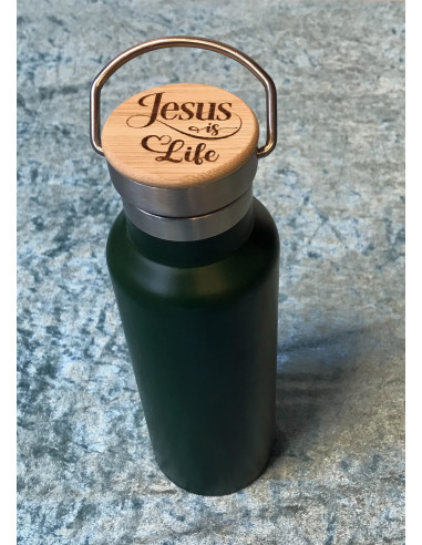 Sportbottle bamboo lid Jesus is life