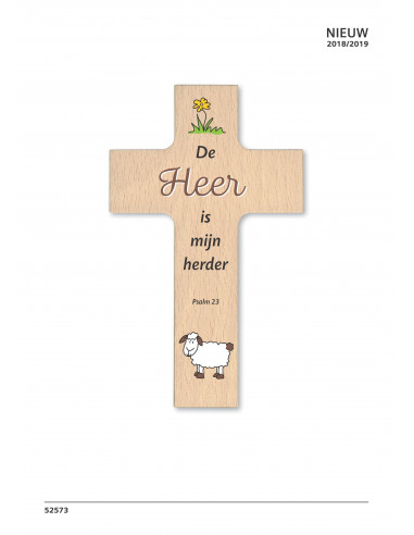 Houten kruisje de Heere is mijn Herder