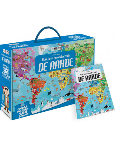 De Aarde - puzzel 200 stukjes en boek