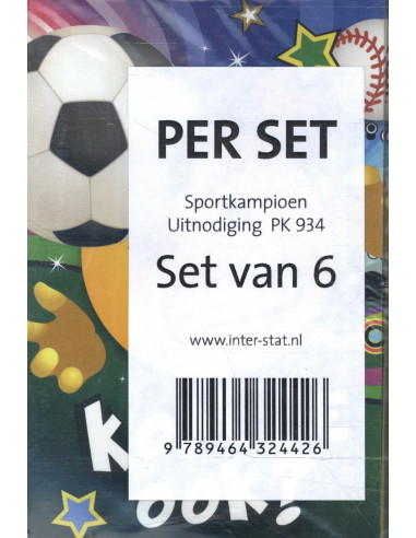 Sportkampioen uitnodiging PK 934 - set v