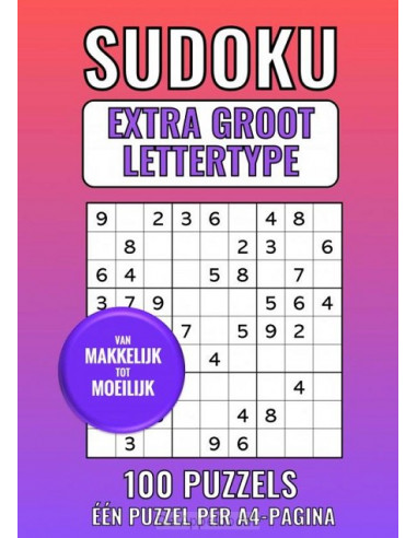 Sudoku Extra Groot Lettertype - van Makk