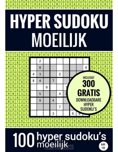 Sudoku Moeilijk: HYPER SUDOKU - nr. 18 -