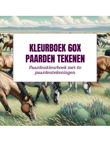 Kleurboek 60x Paarden Tekenen