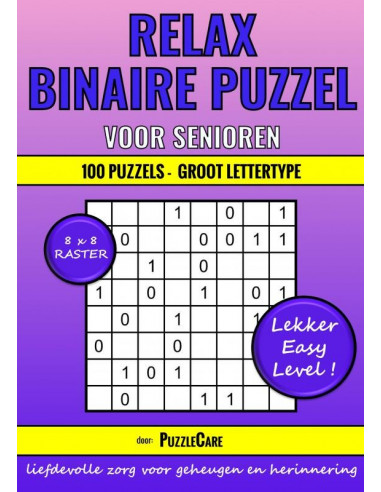 Binaire Puzzel Relax voor Senioren - 8x8