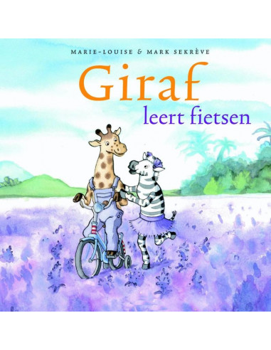 Giraf leert fietsen