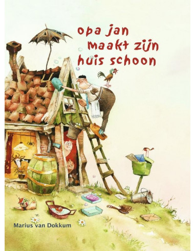 Opa Jan maakt zijn huis schoon