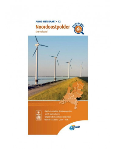 Fietskaart Noordoostpolder 1:66.666