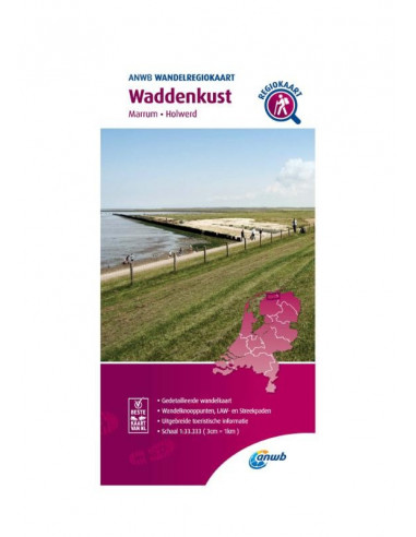 Wandelregiokaart Waddenkust 1:33.333