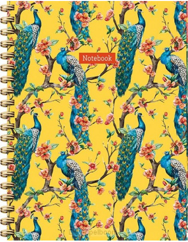 Yellow peacock notebook spiraalboek (lij