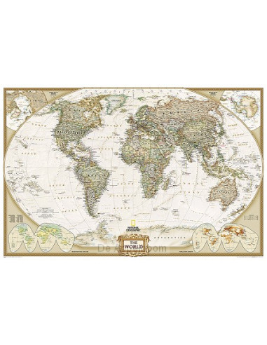 World political antique large flat lamin