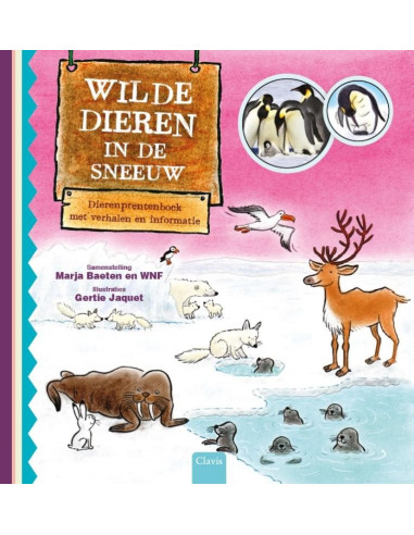 Wilde dieren in de sneeuw