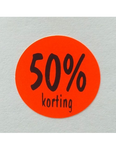 Stickerrol 500 50% korting rond rood