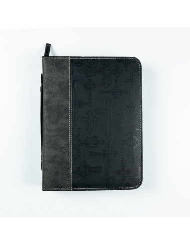 Biblecover Black Crosses Xlarge