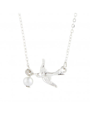 Necklace dove with pearl