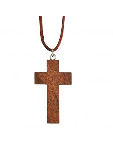 Wood cross pendant 5cm - 76cm cord