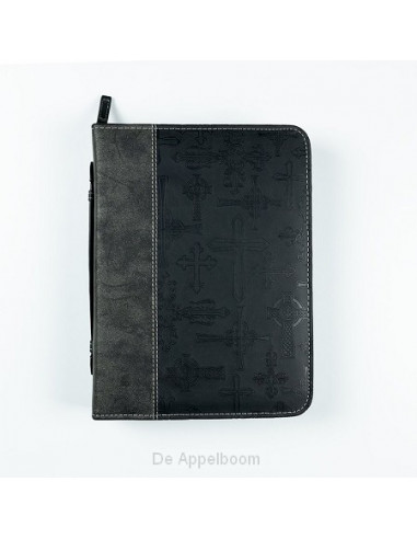 Biblecover Black Crosses Large