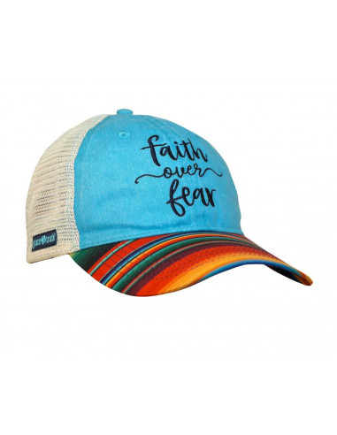 Baseball Cap Faith over fear stripes