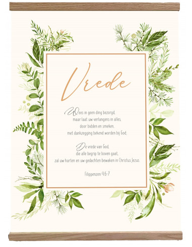 Poster Textiel 40x50cm Vrede Frame