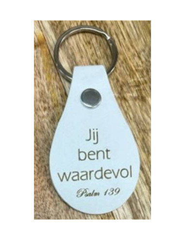 Sleutelhanger wit Jij bent waardevol