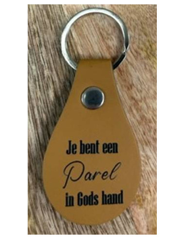 Sleutelhanger oker Je bent een parel