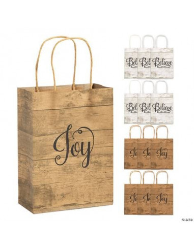 Christmas paper bags joy & believe set6