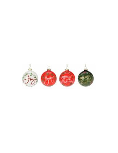 Glass Christmas Balls (set of 4) 8 cm