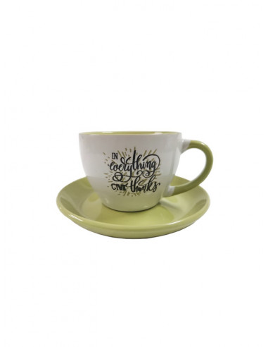 Cup & saucer In everything give thanks