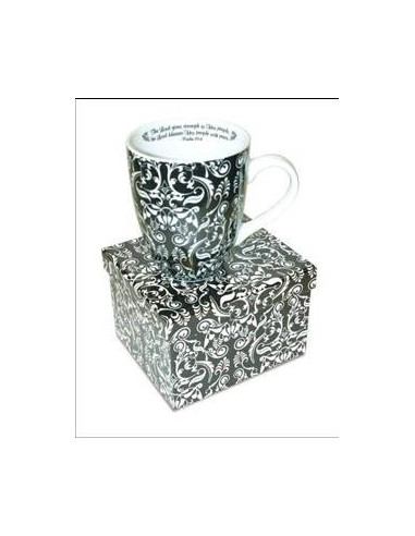 Boxed mug damask Psalm 29:11