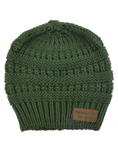 Ponytail Beanie Thankful Green