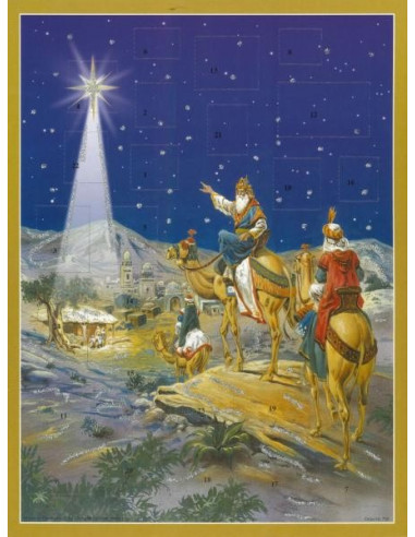 Adventscalendar 3 kings & gold star 26,5