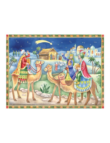 Adventscalendar 3 kings 26,5x35,5cm