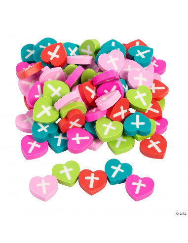 Mini eraser Mini heart/Cross eraser set