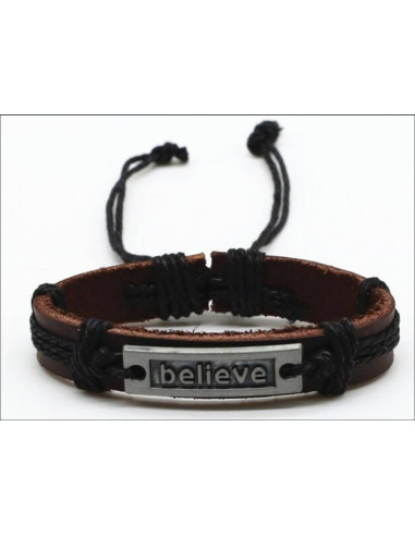 Leather Bracelet Believe