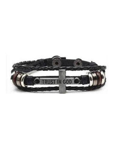 Leather Bracelet Trust in God