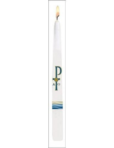 Taper Candle Baptism Shell A & O