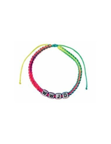 Armband blokjes WWJD regenboog