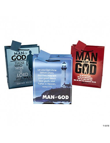 Gift Bags (3) Man of God 18,4x8,9x22,8cm