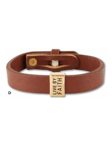 Leather Bracelet Live by Faith