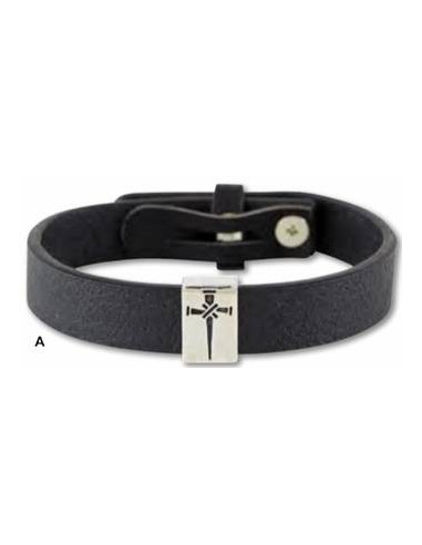 Leather Bracelet Cross of nails