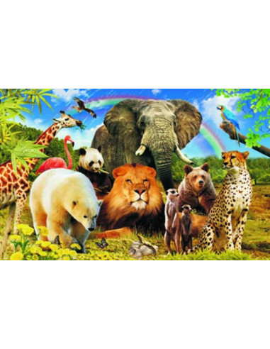 Placemat Animals and rainbow