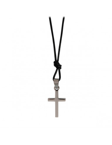 Necklace Cross Leather