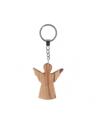 Keyring Angel Olivewood