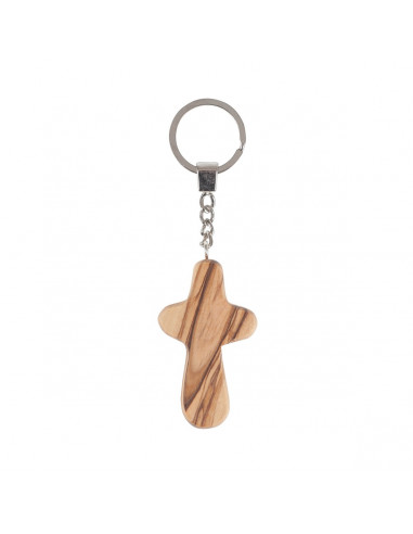 Keyring Cross Olivewood