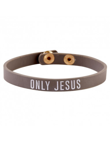 Leather snap bracelet only Jesus