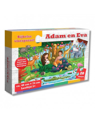 Vloerpuzzel adam en eva 48x74cm